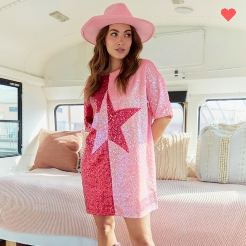 Sequin bling star shirt dress!